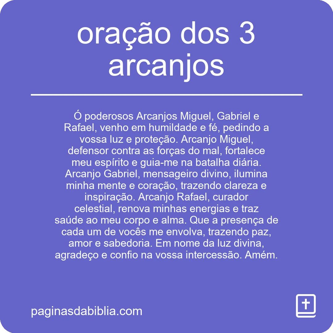 oração dos 3 arcanjos