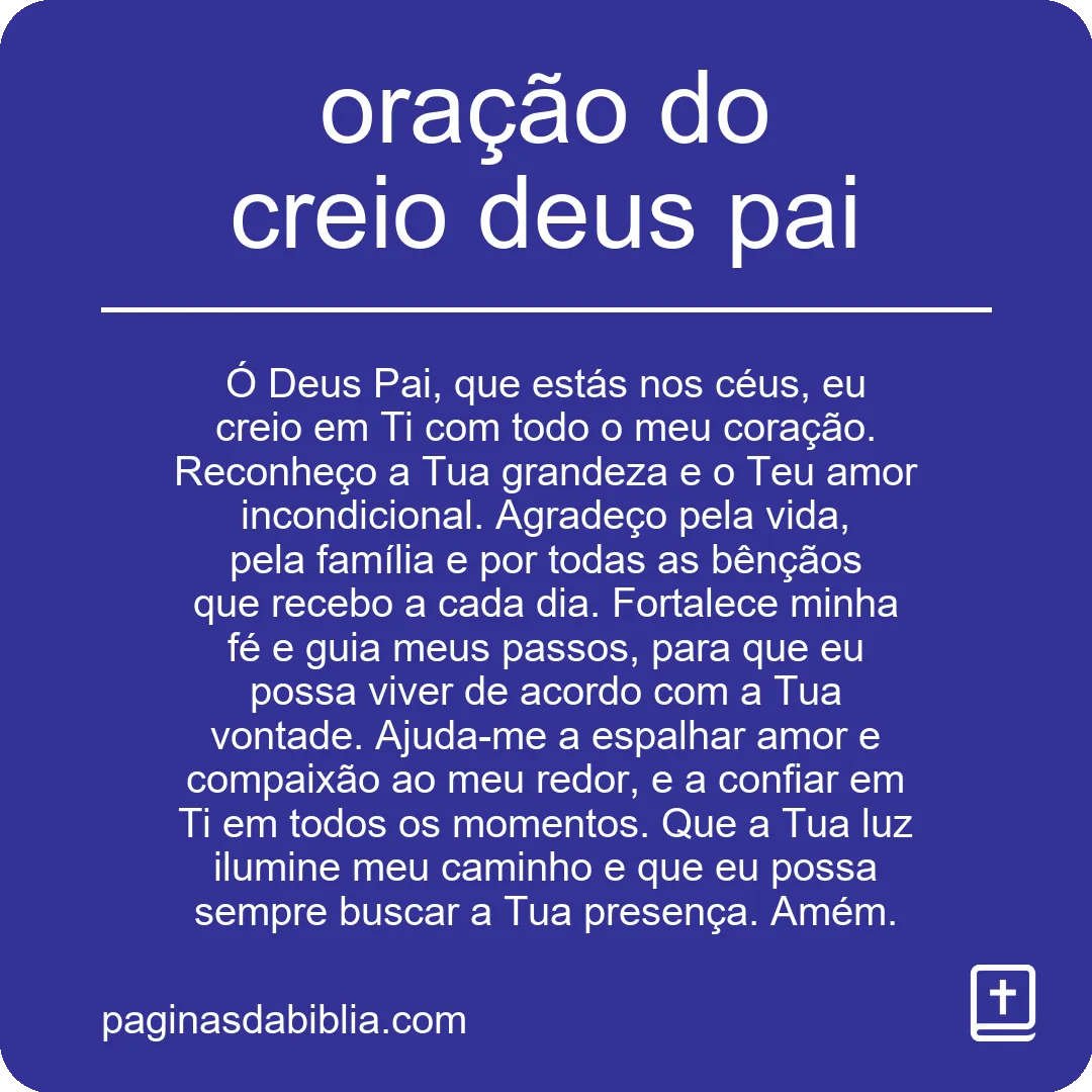 oração do creio deus pai