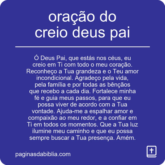 oração do creio deus pai