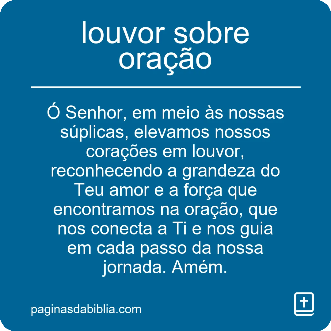 louvor sobre oração