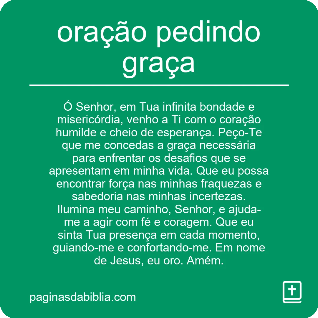 oração pedindo graça