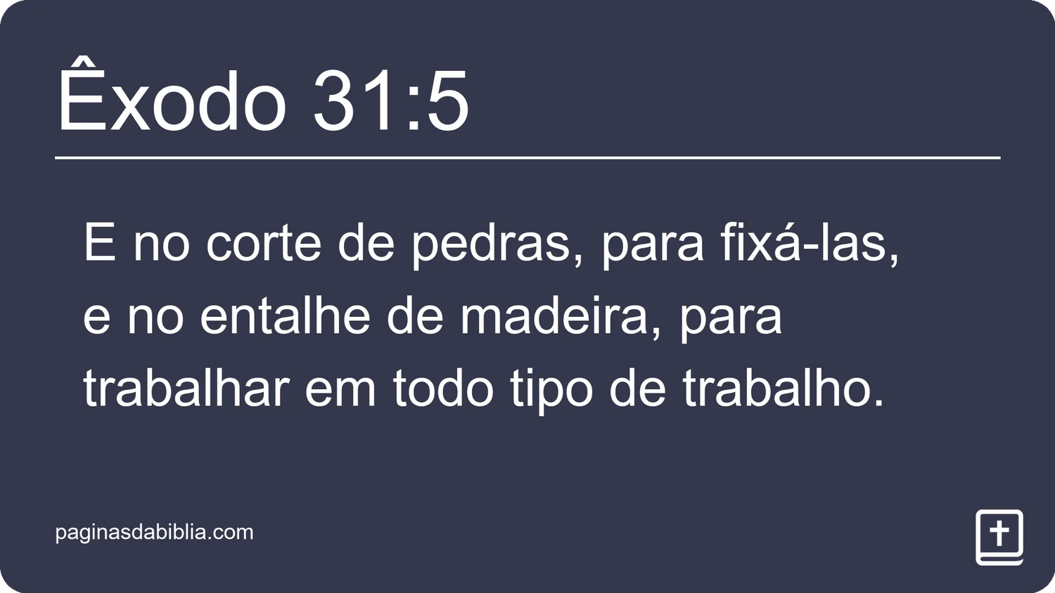 Êxodo 31:5