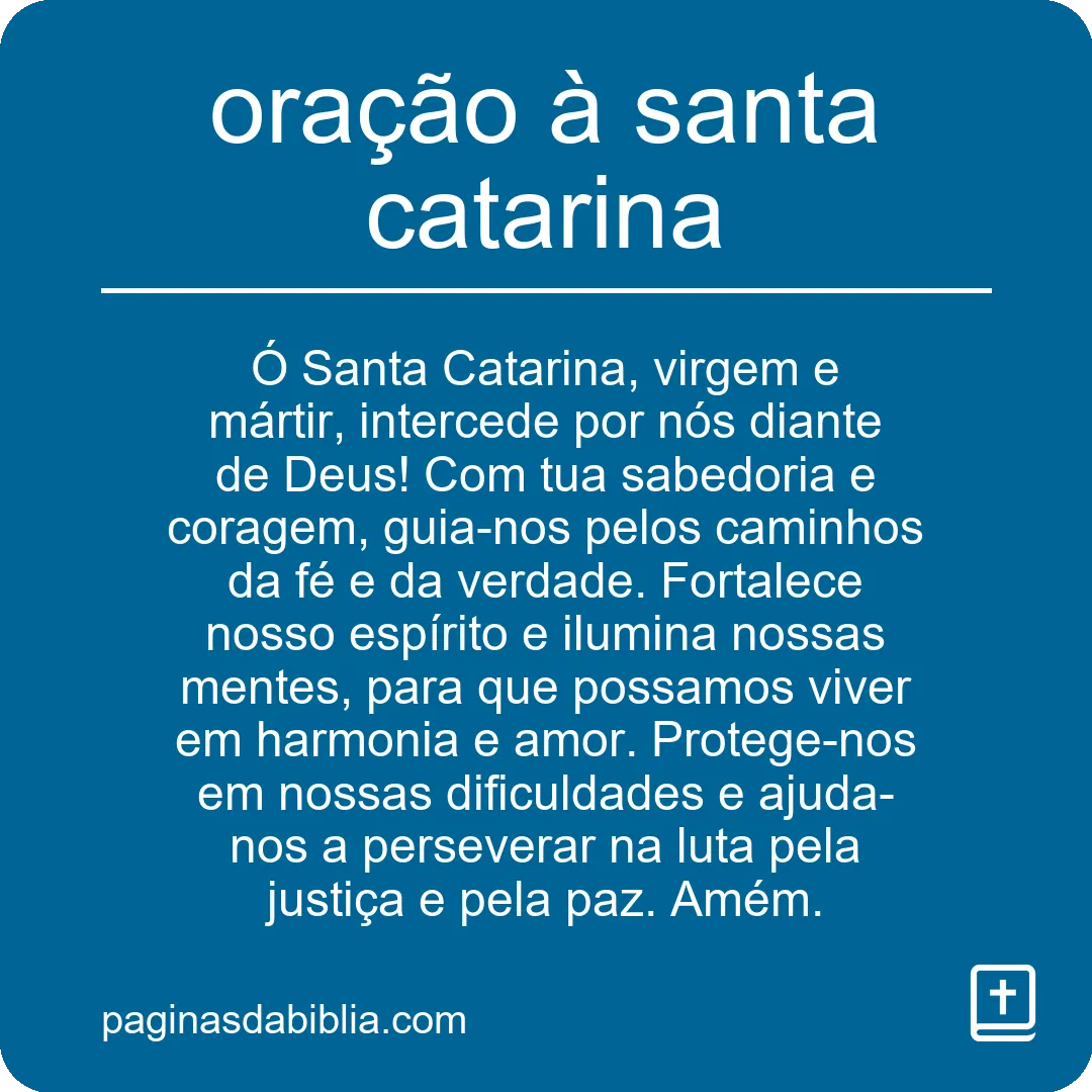 oração à santa catarina