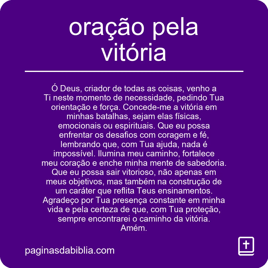 oração pela vitória