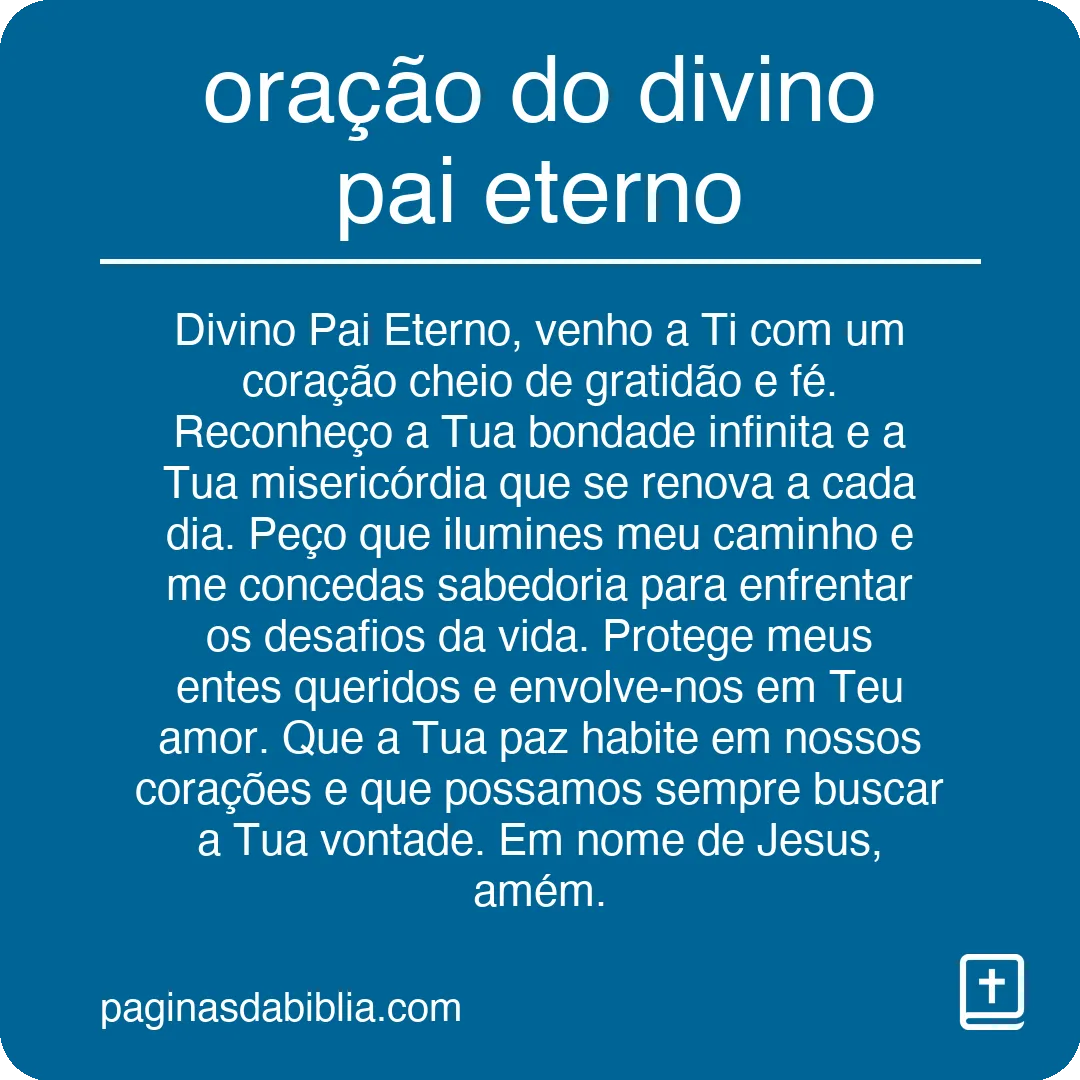 oração do divino pai eterno