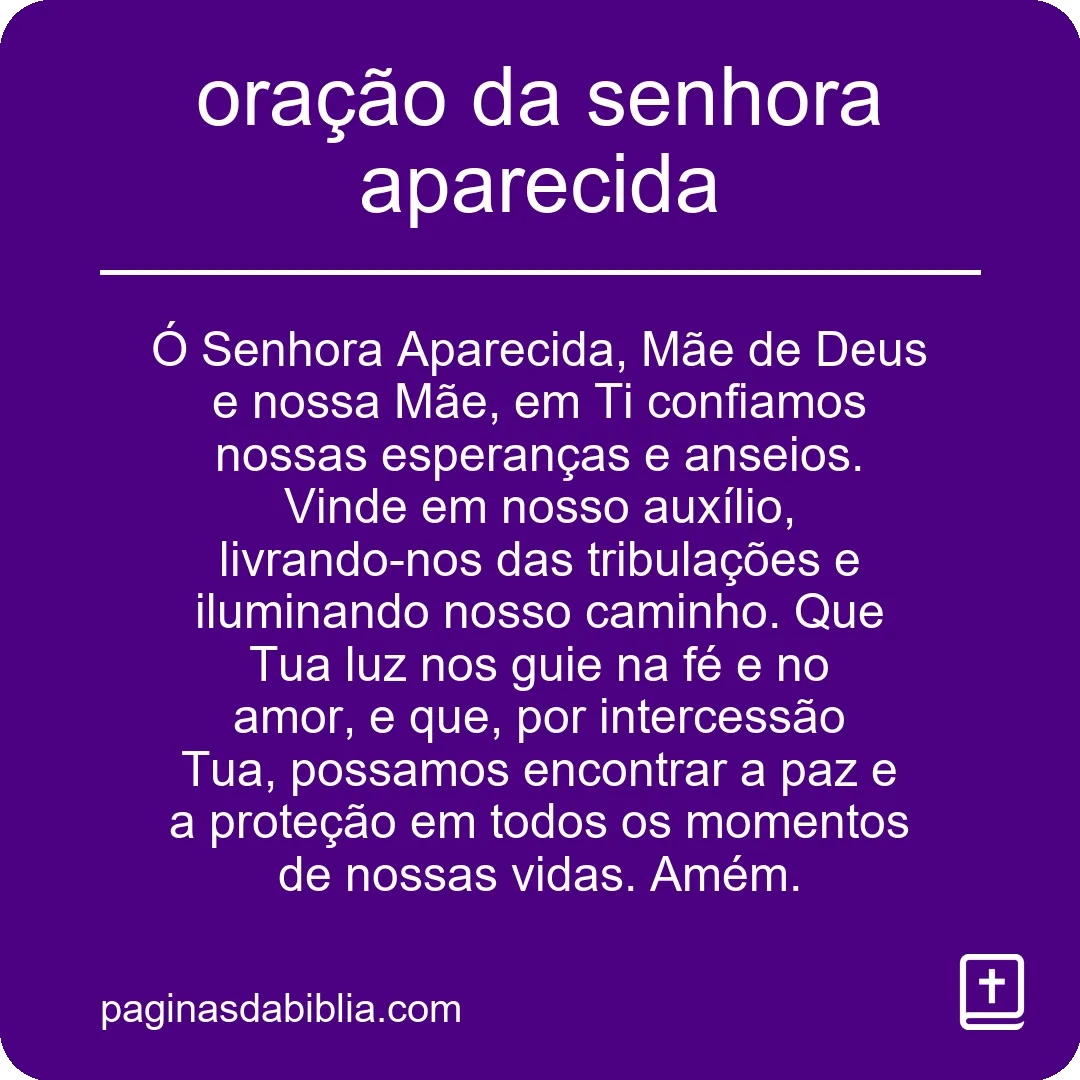 oração da senhora aparecida