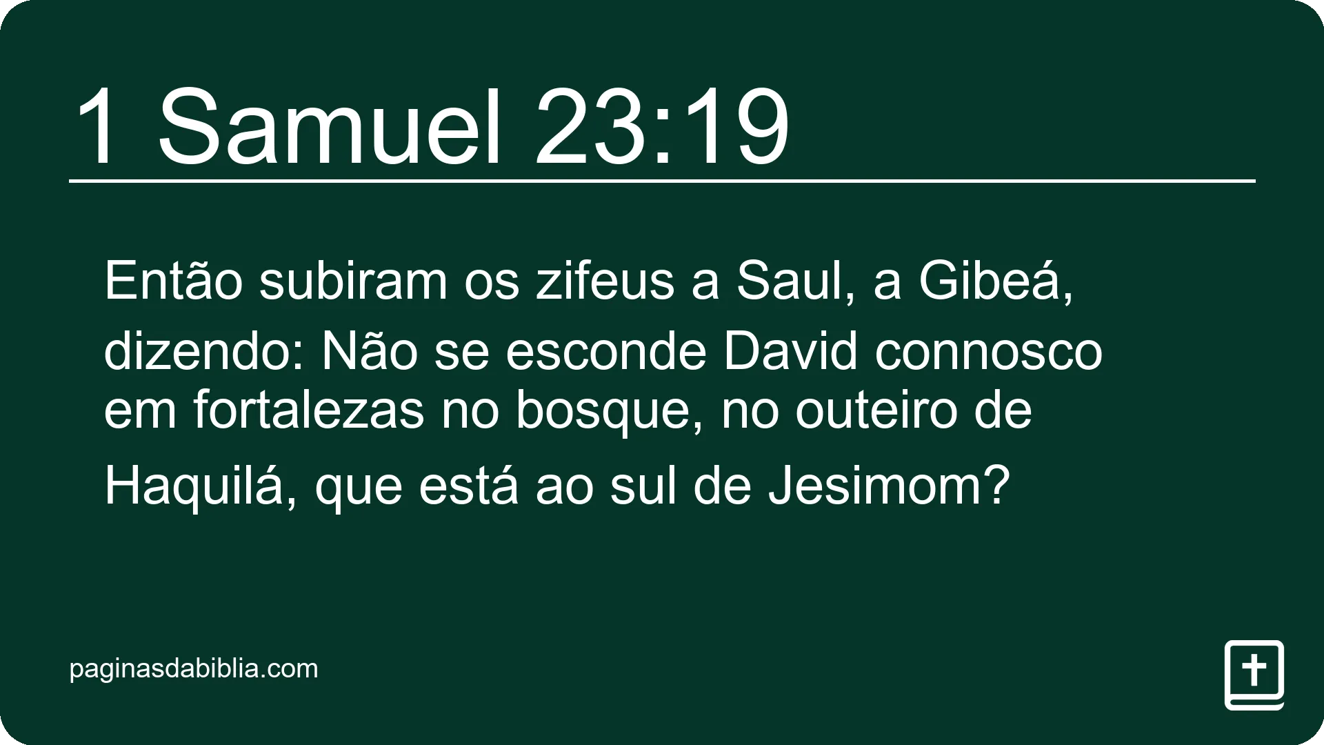 1 Samuel 23:19