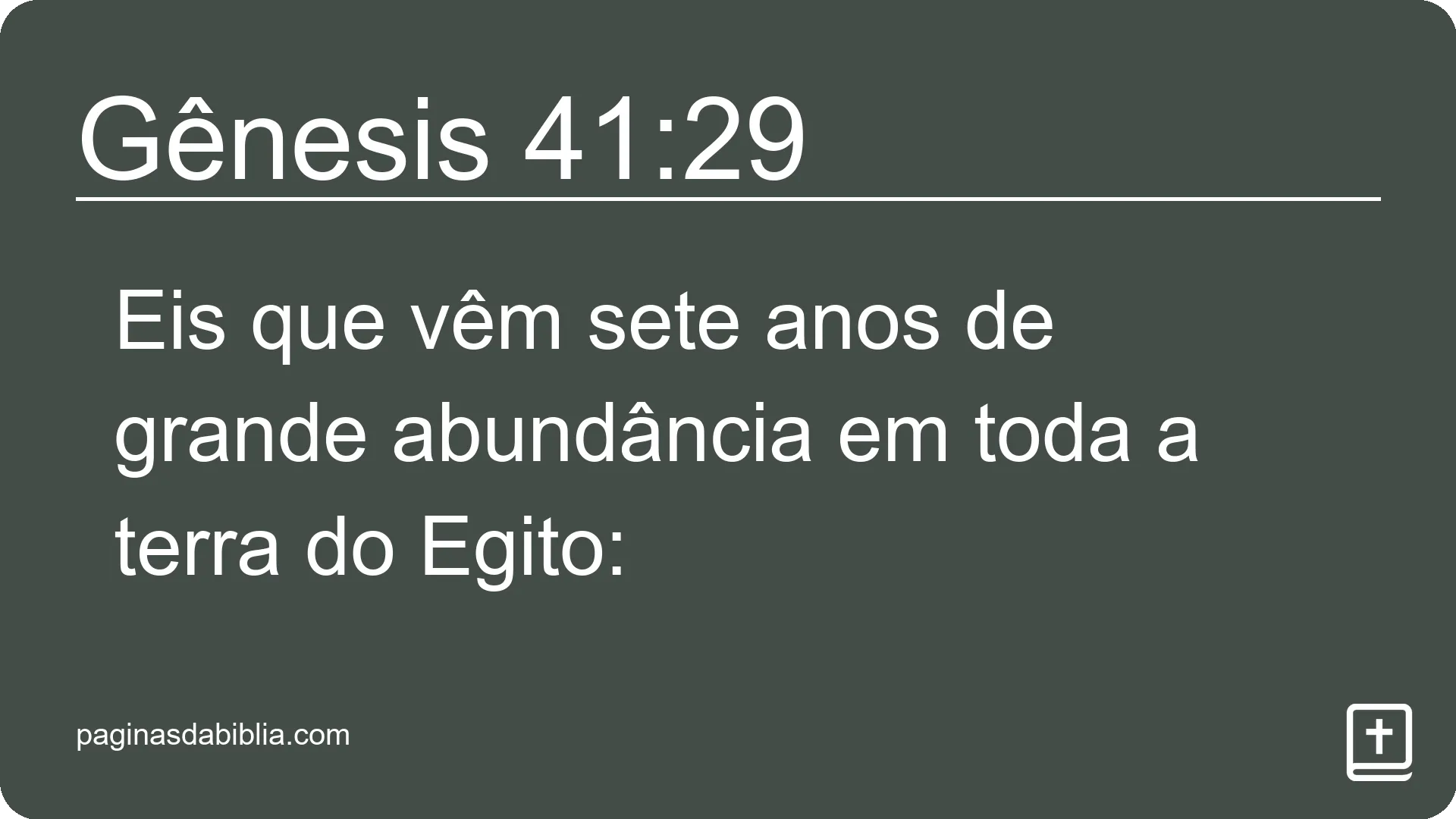 Gênesis 41:29