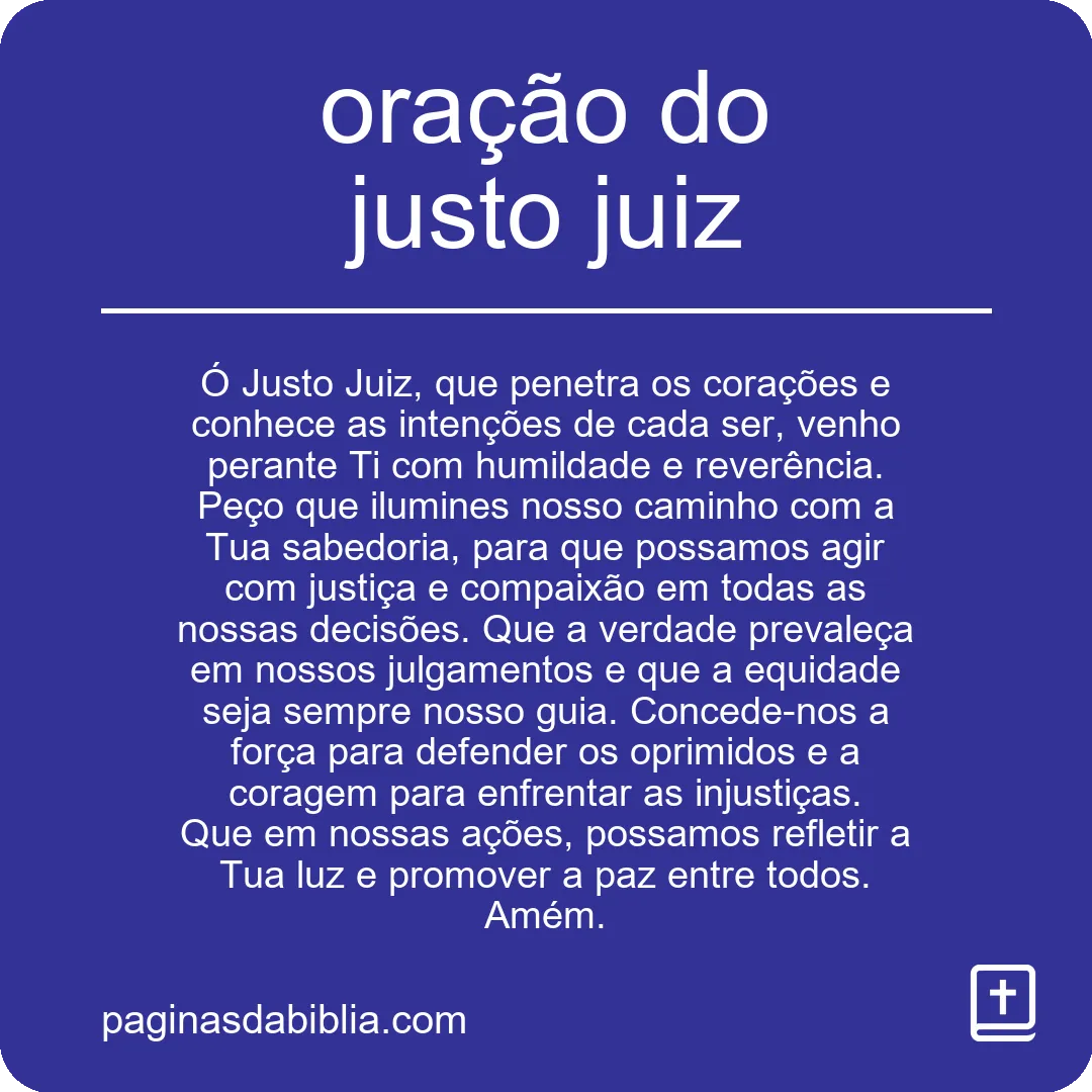 oração do justo juiz