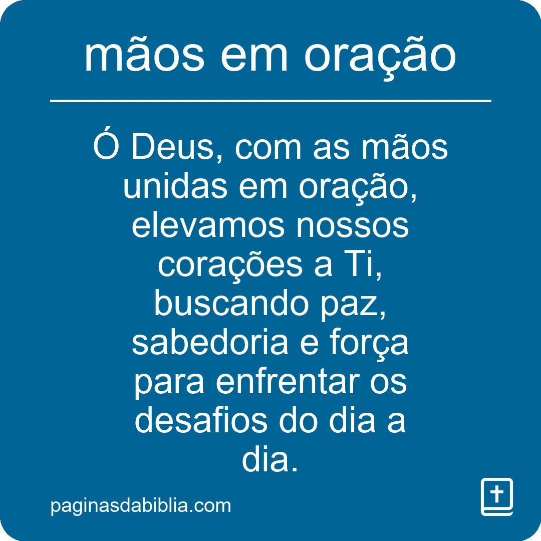 mãos em oração