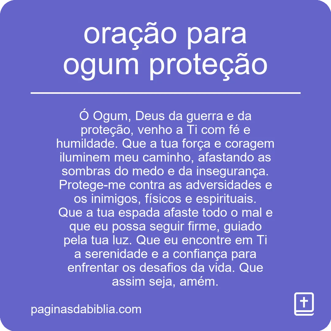 oração para ogum proteção