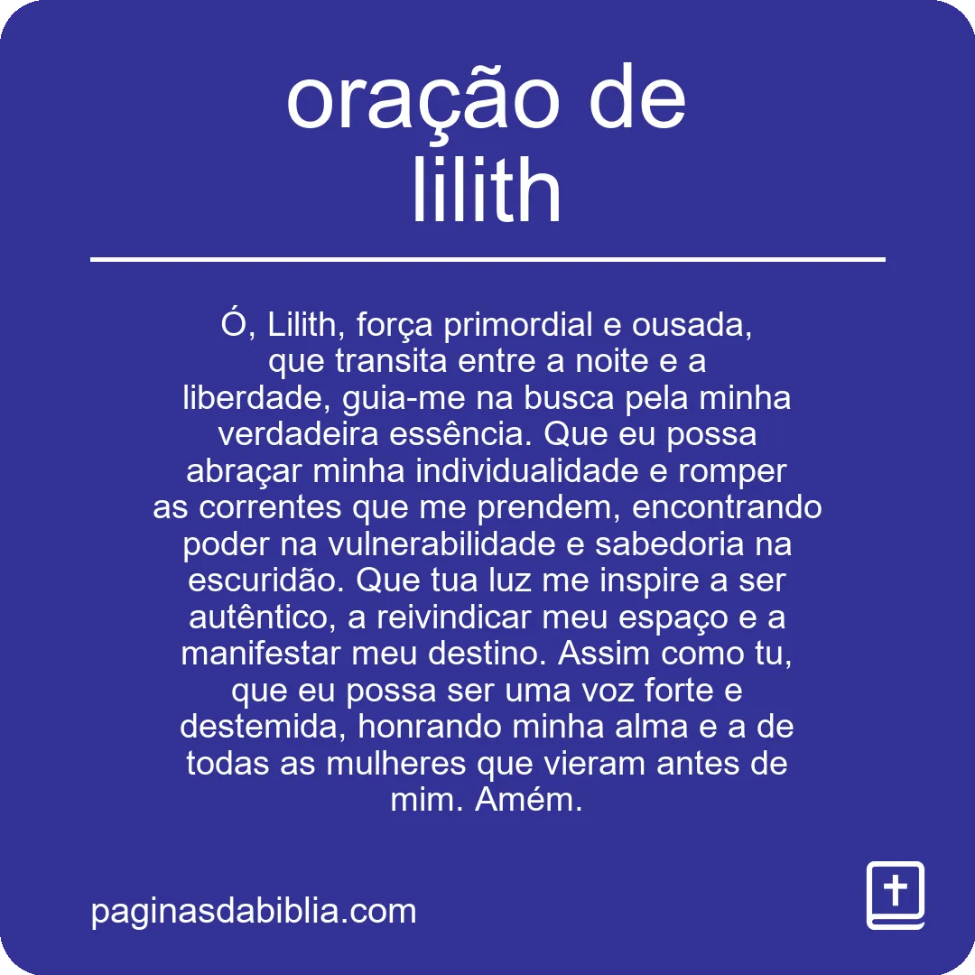 oração de lilith