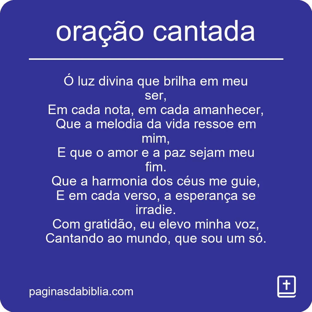 oração cantada