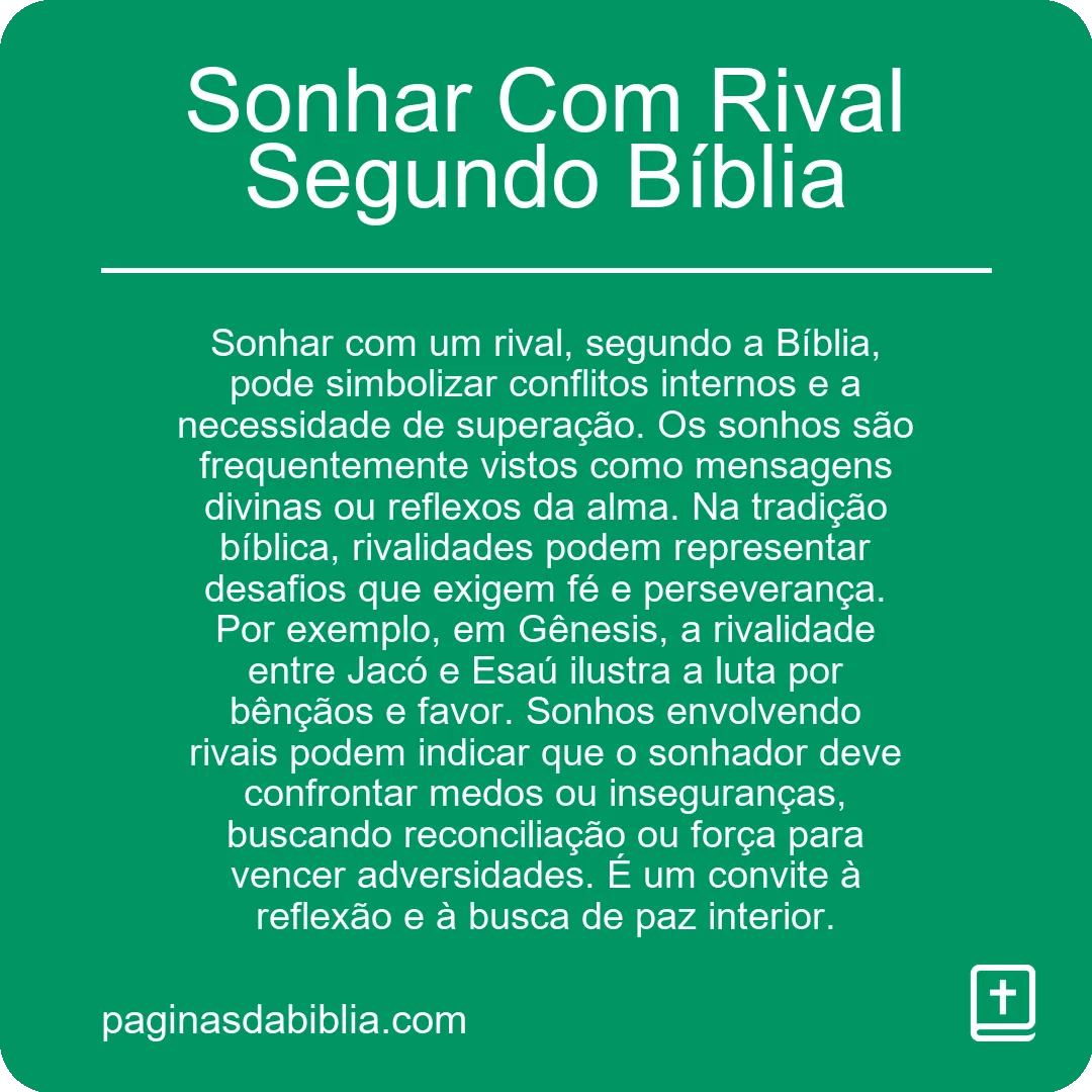 Sonhar Com Rival Segundo Bíblia