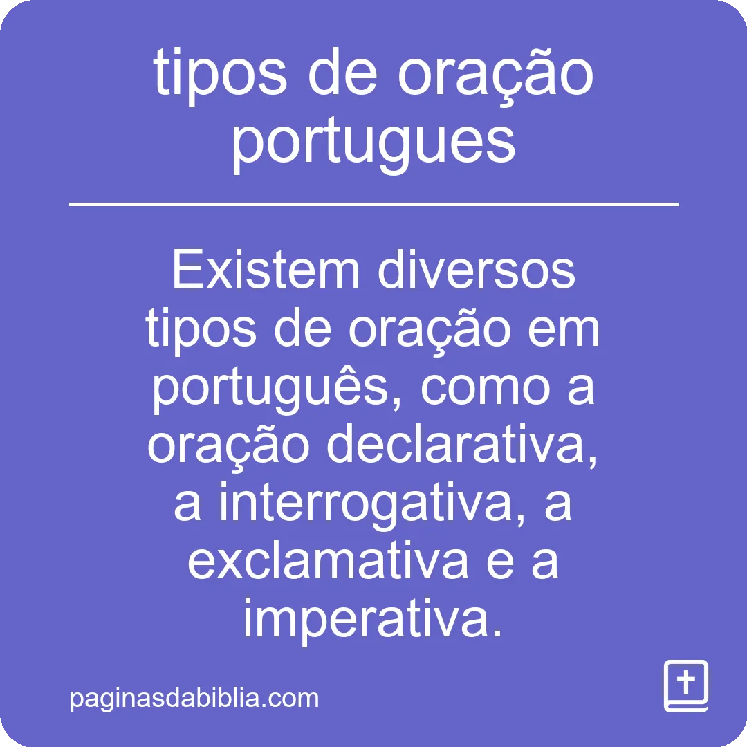 tipos de oração portugues