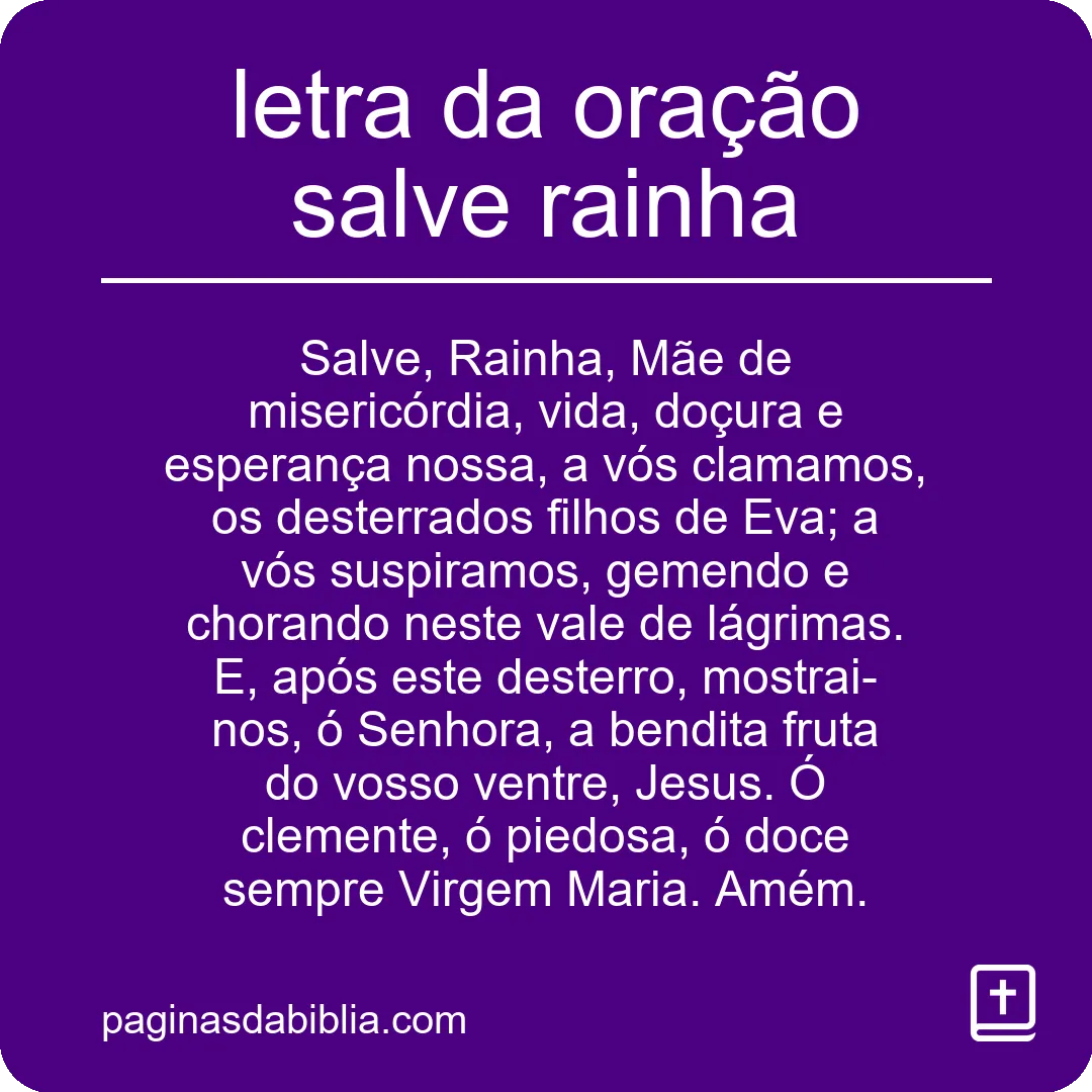 letra da oração salve rainha