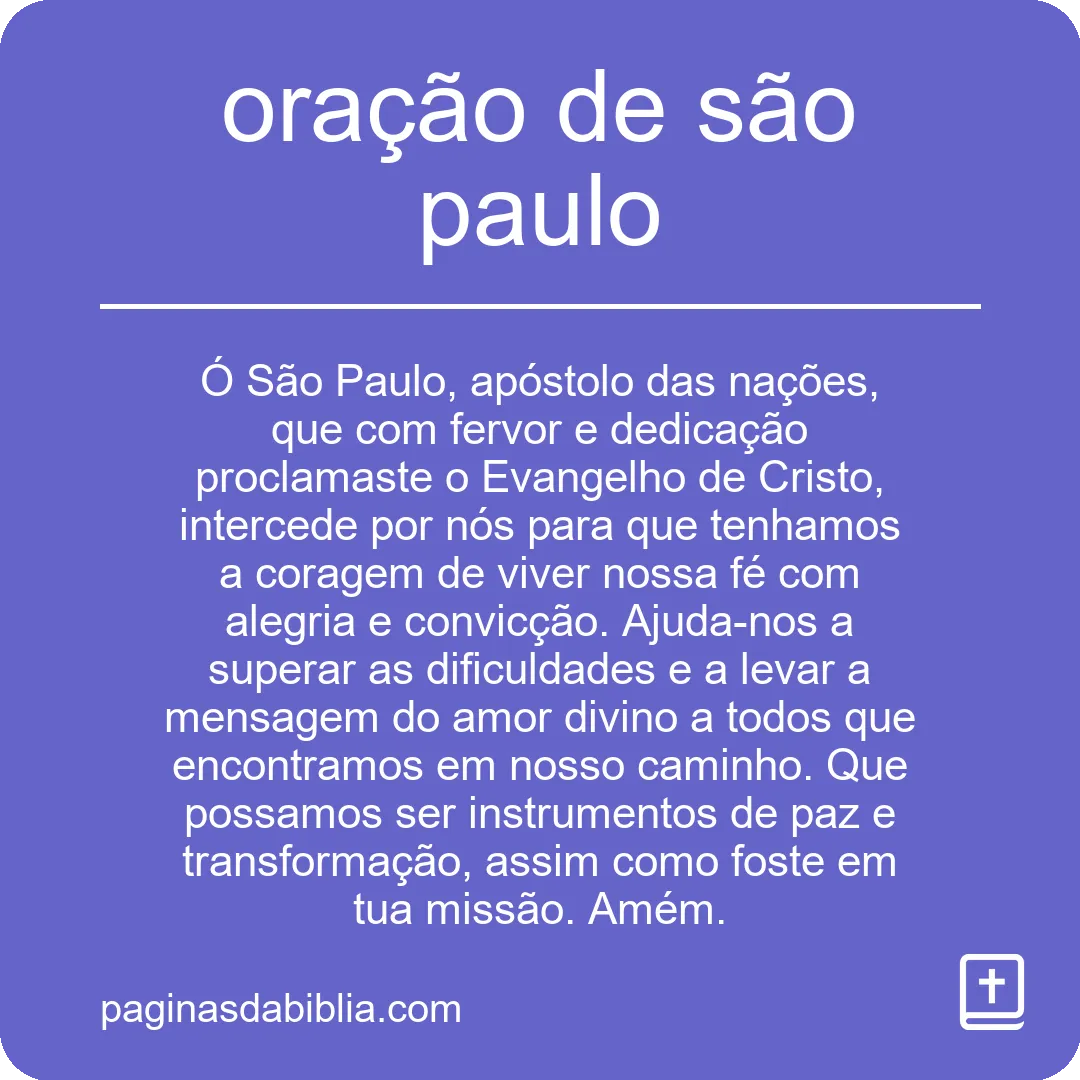 oração de são paulo