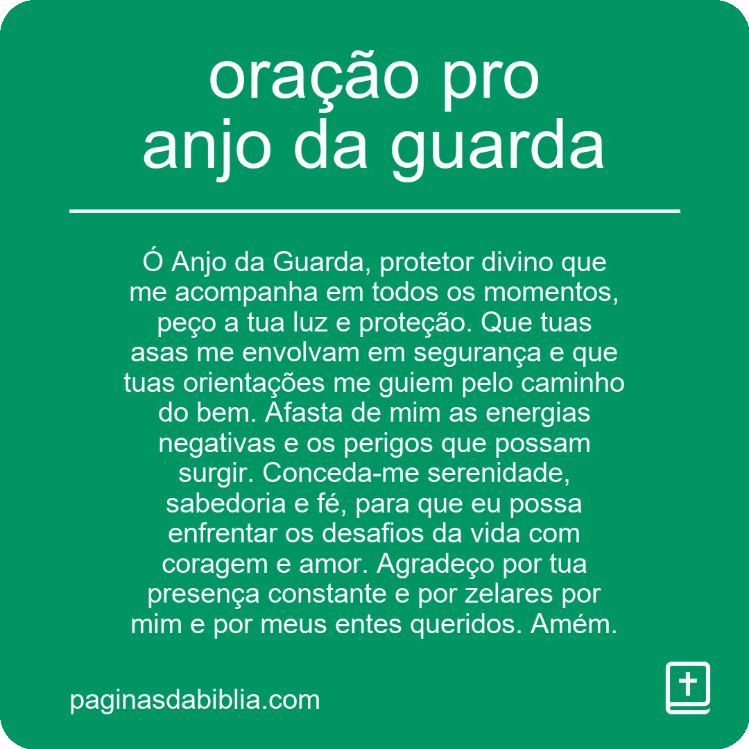 oração pro anjo da guarda