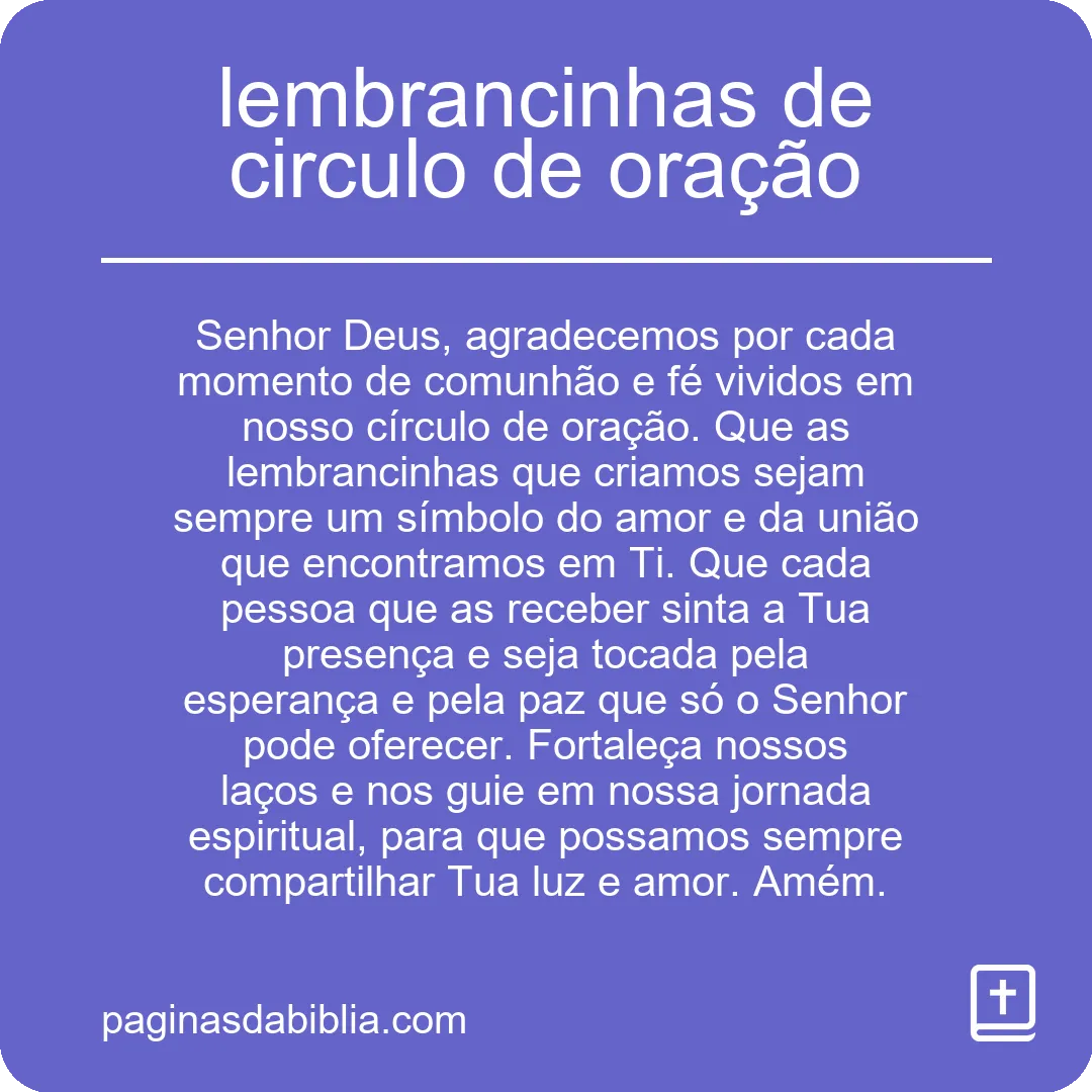 lembrancinhas de circulo de oração