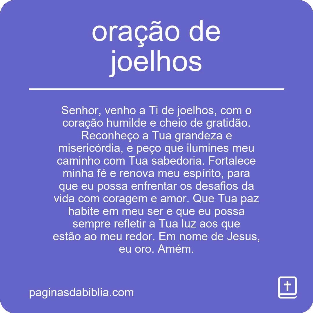 oração de joelhos