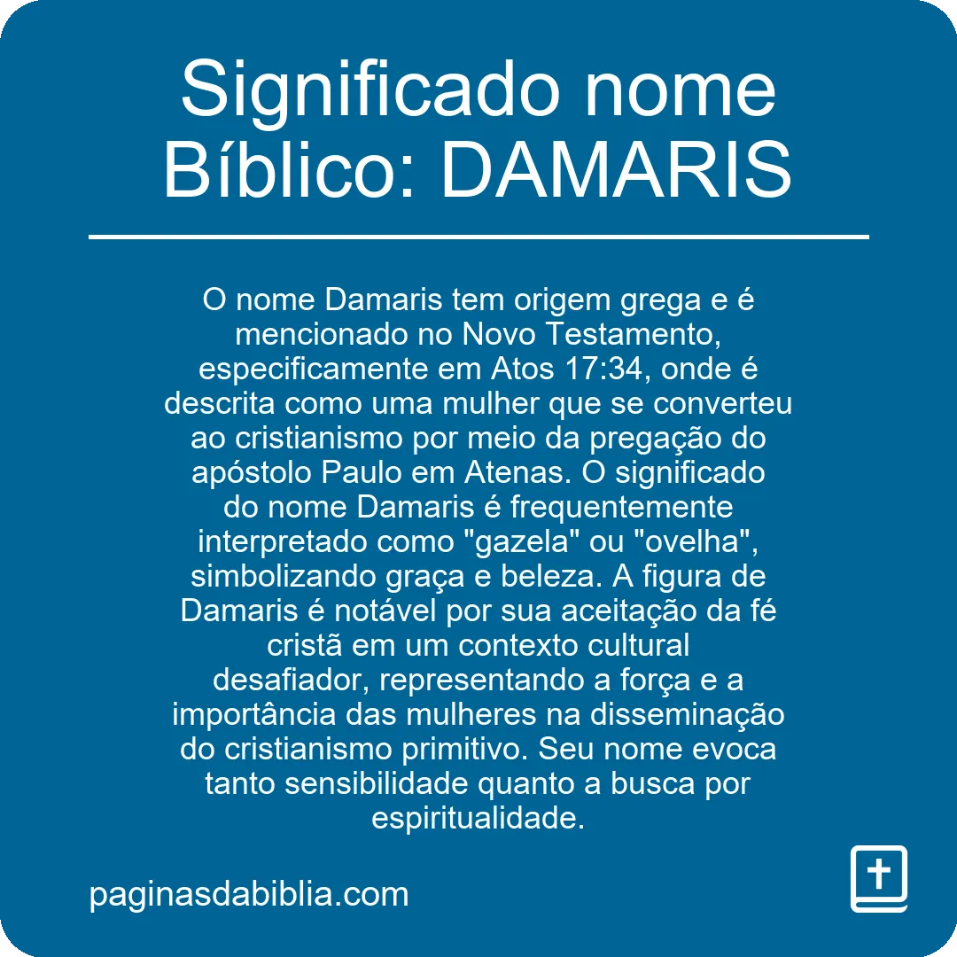 Significado nome Bíblico: DAMARIS