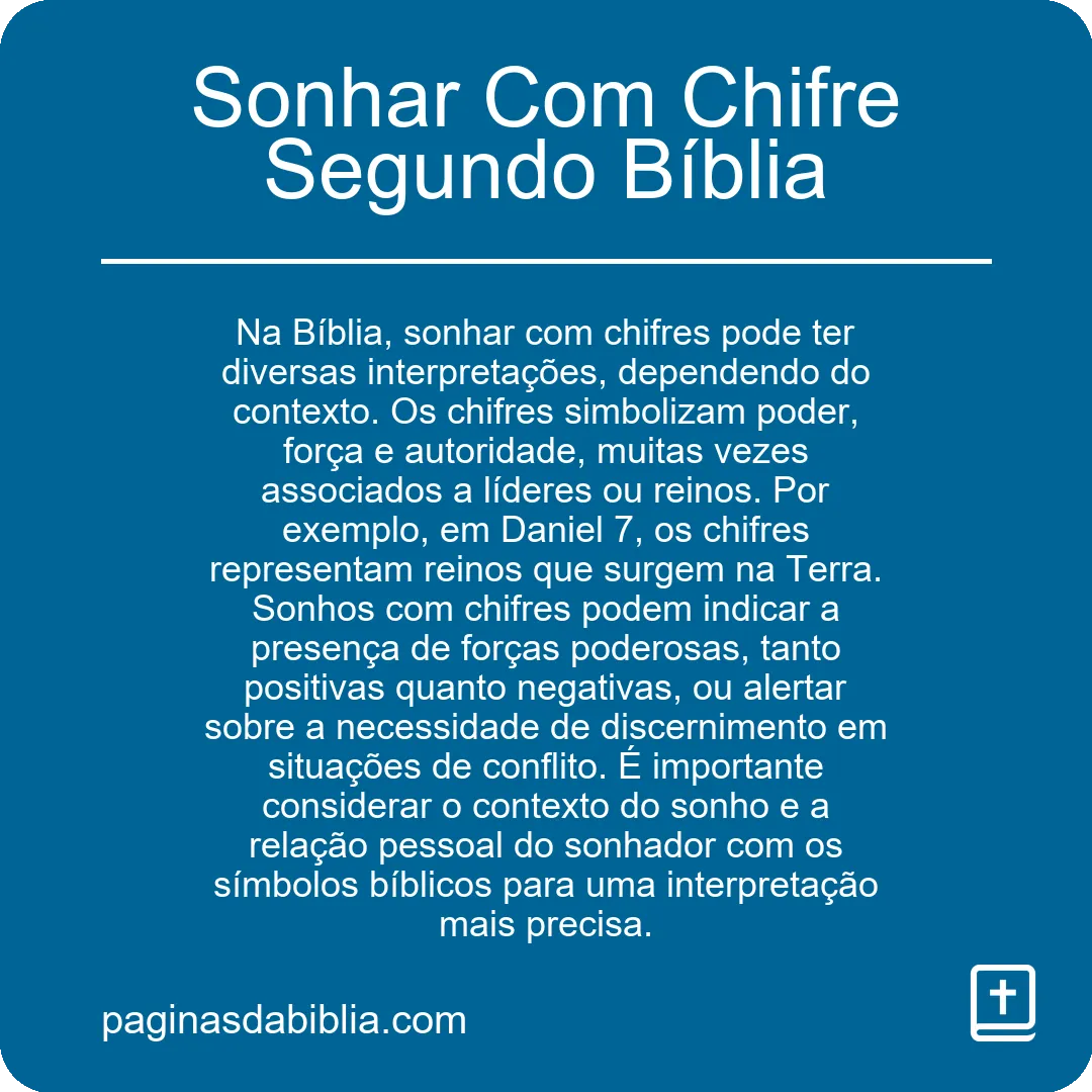 Sonhar Com Chifre Segundo Bíblia