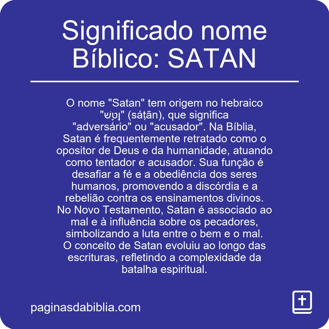 Significado nome Bíblico: SATAN