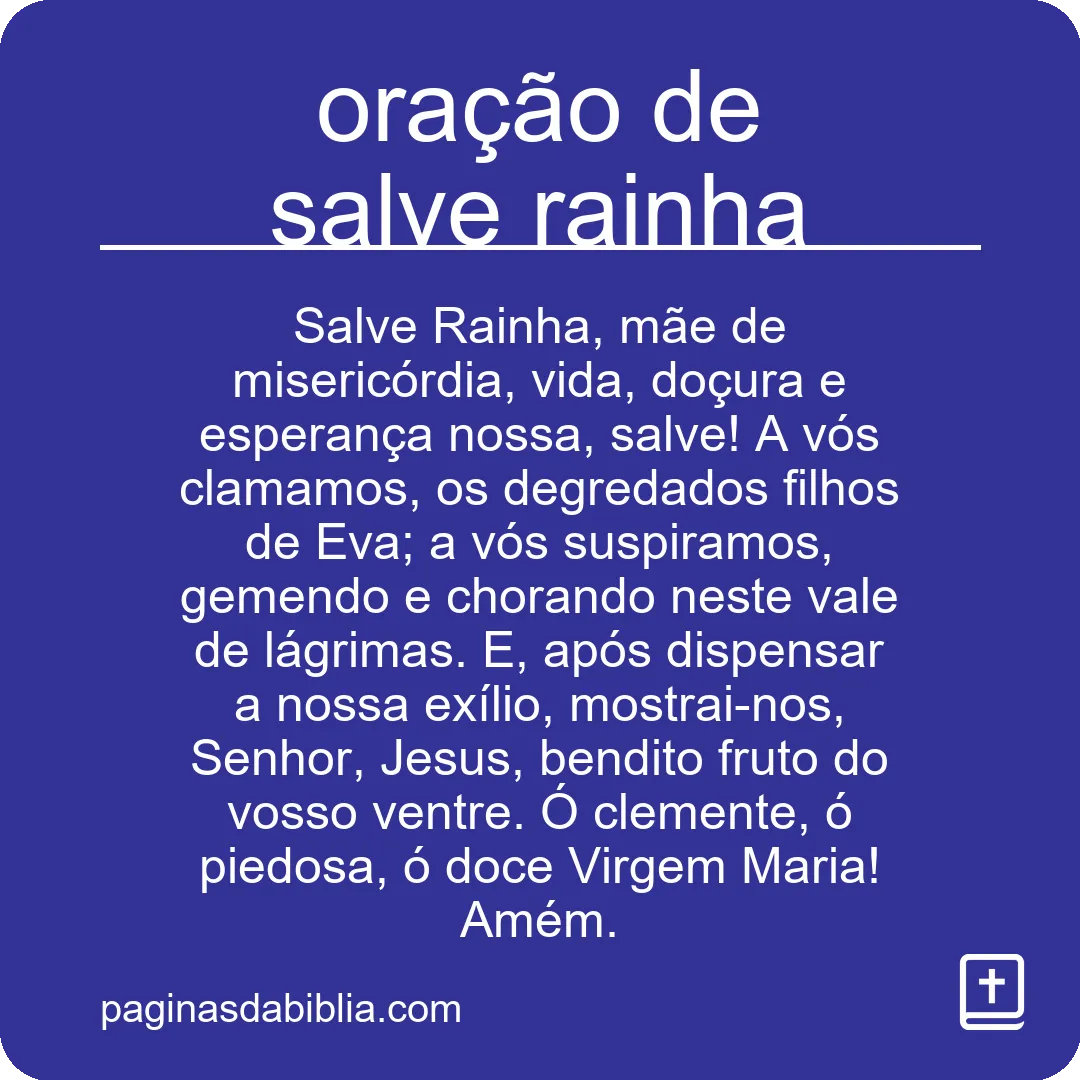 oração de salve rainha