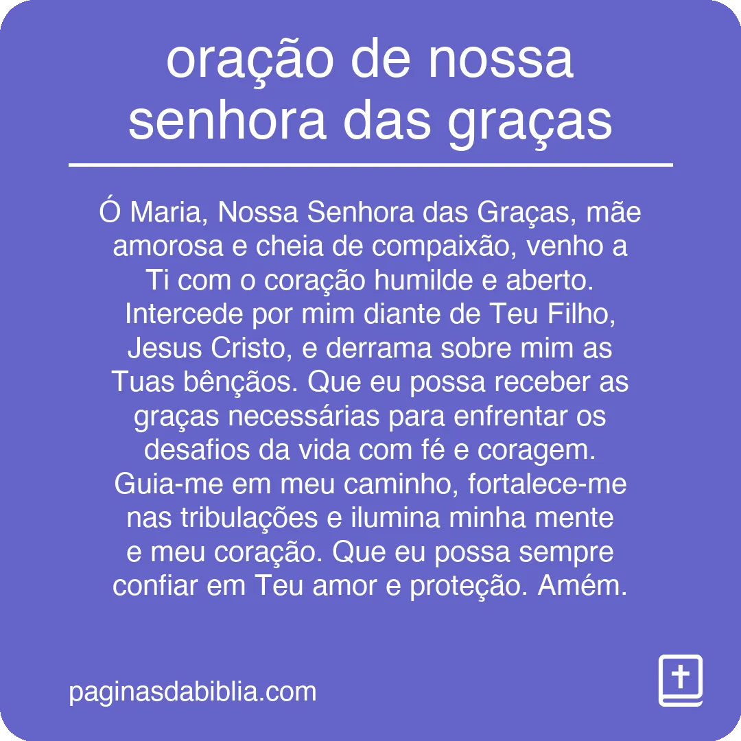 oração de nossa senhora das graças