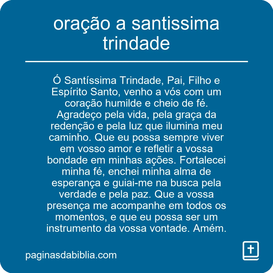 oração a santissima trindade