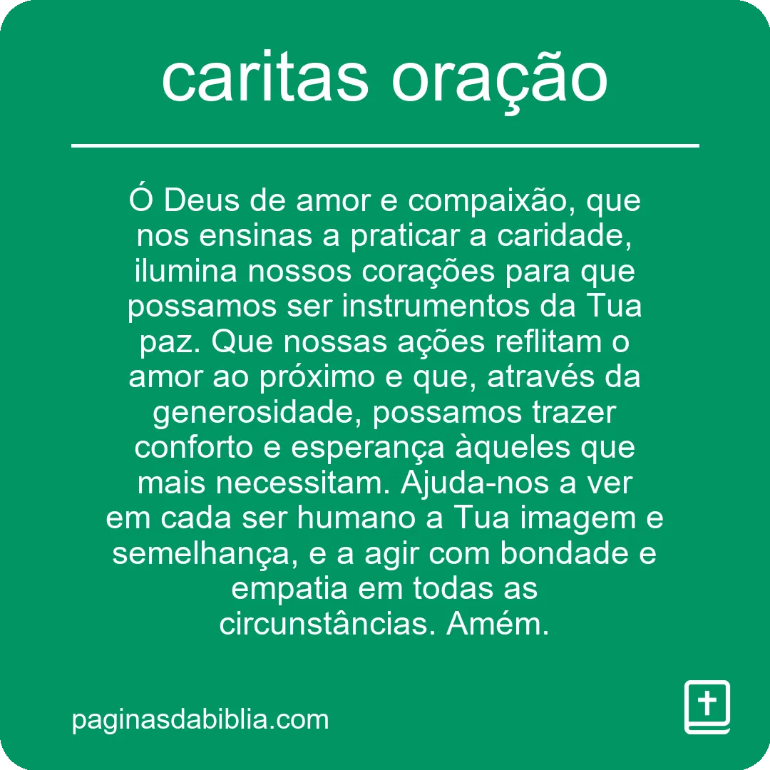 caritas oração