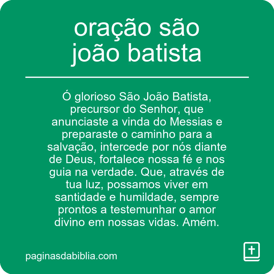 oração são joão batista