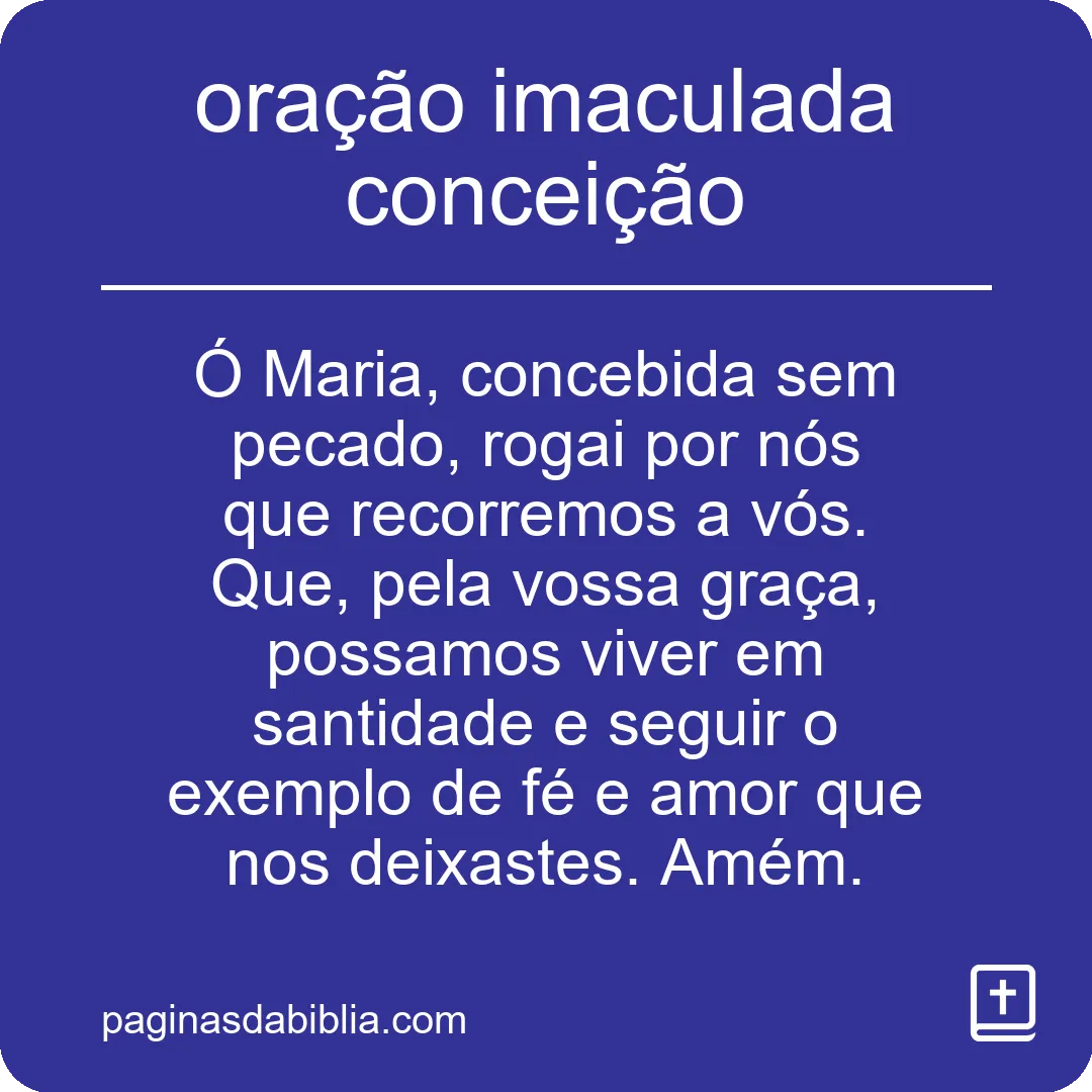 oração imaculada conceição