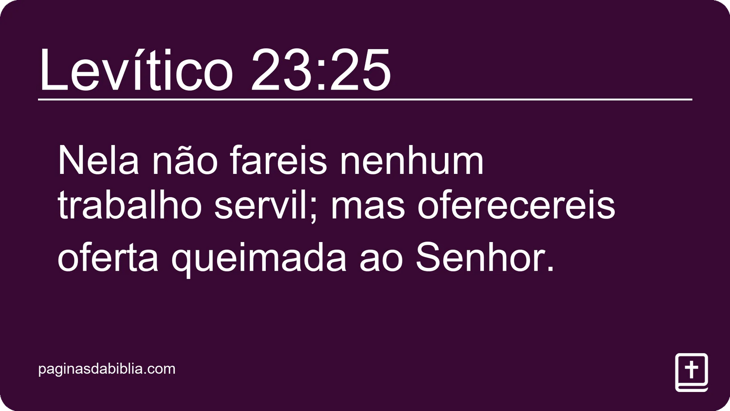 Levítico 23:25