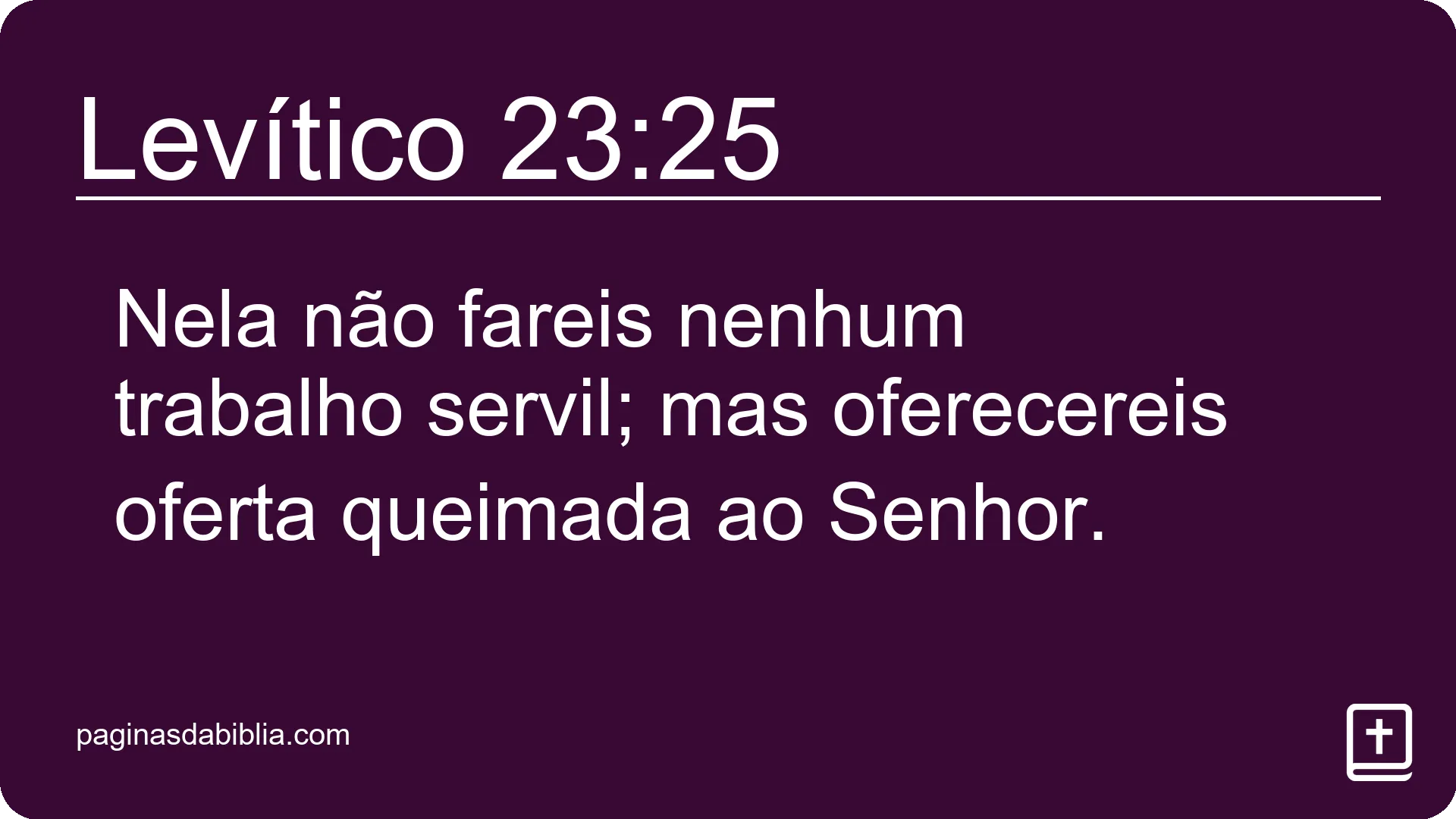 Levítico 23:25