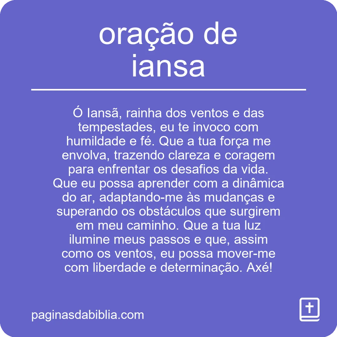 oração de iansa