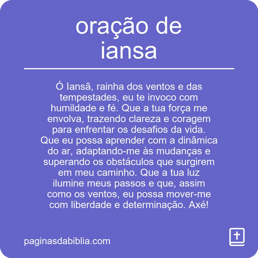 oração de iansa