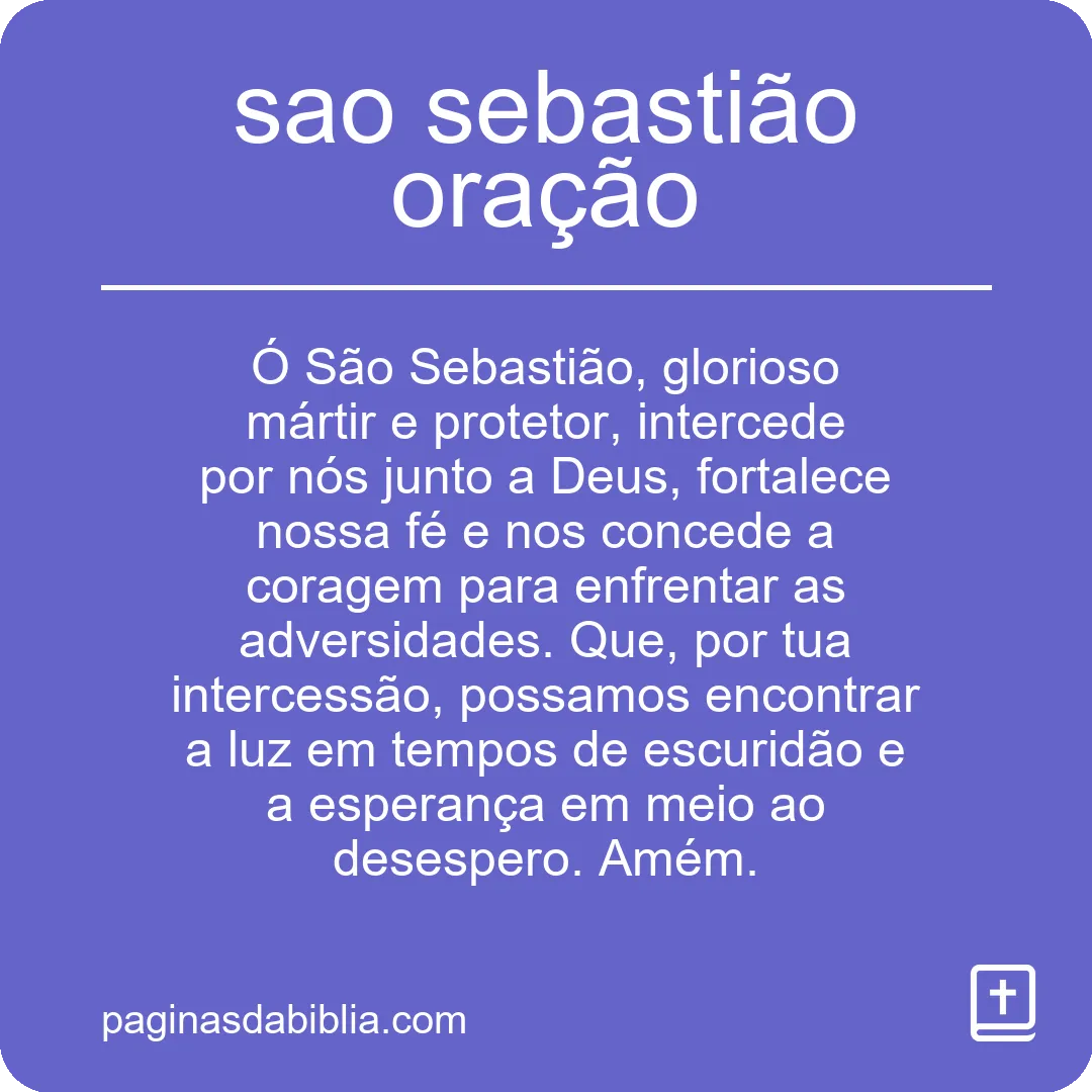 sao sebastião oração