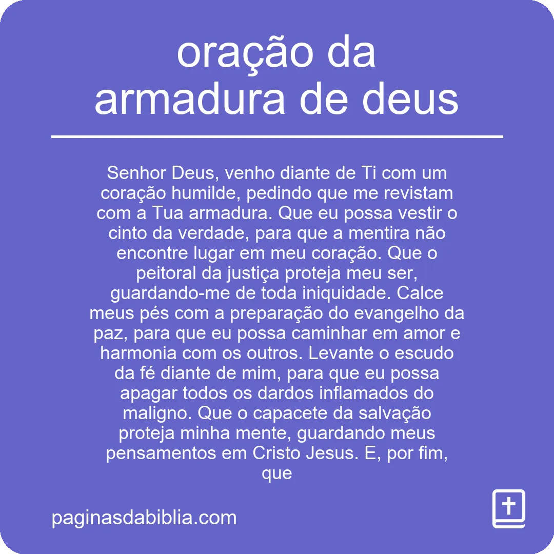 oração da armadura de deus