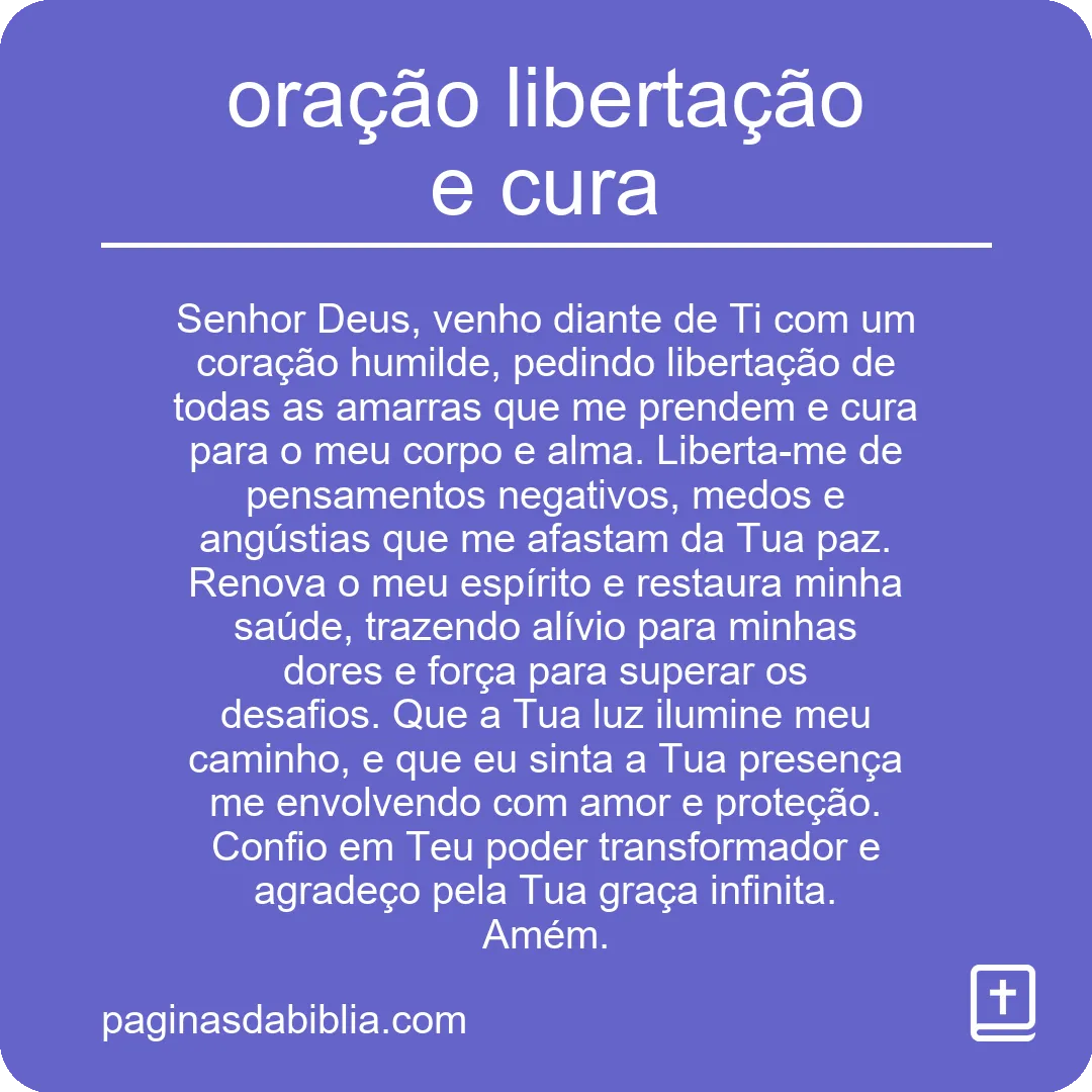 oração libertação e cura