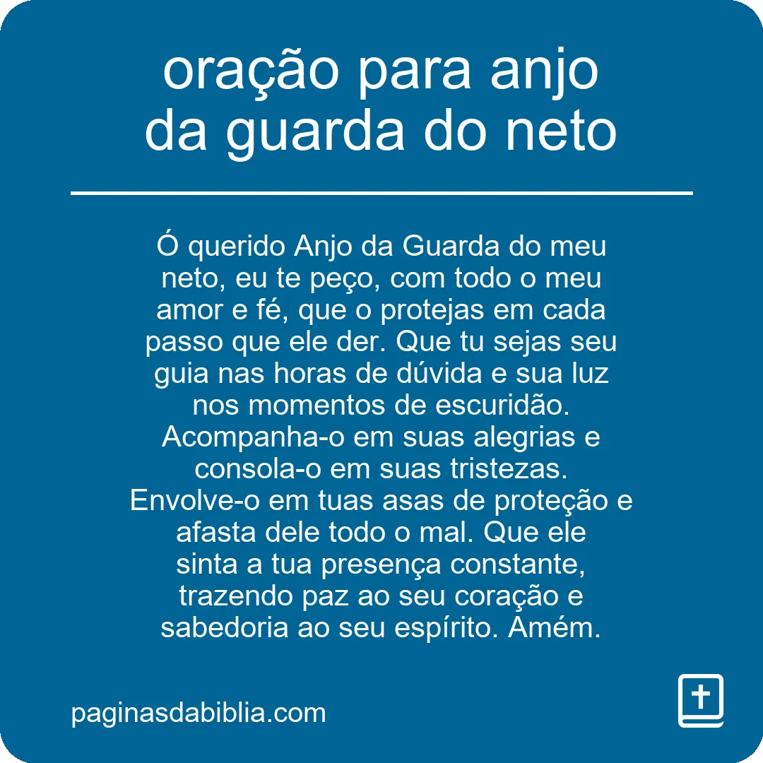 oração para anjo da guarda do neto