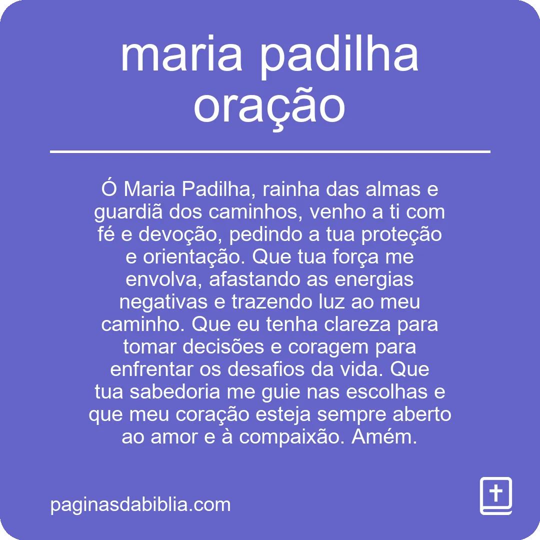 maria padilha oração