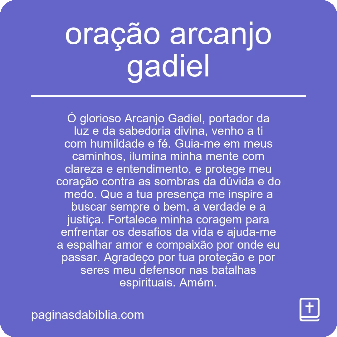 oração arcanjo gadiel