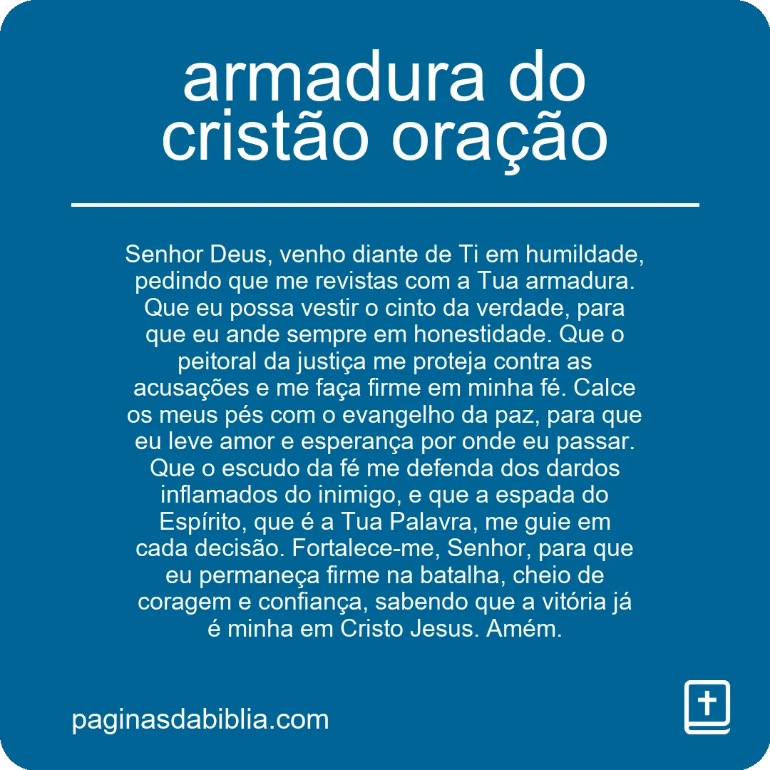 armadura do cristão oração