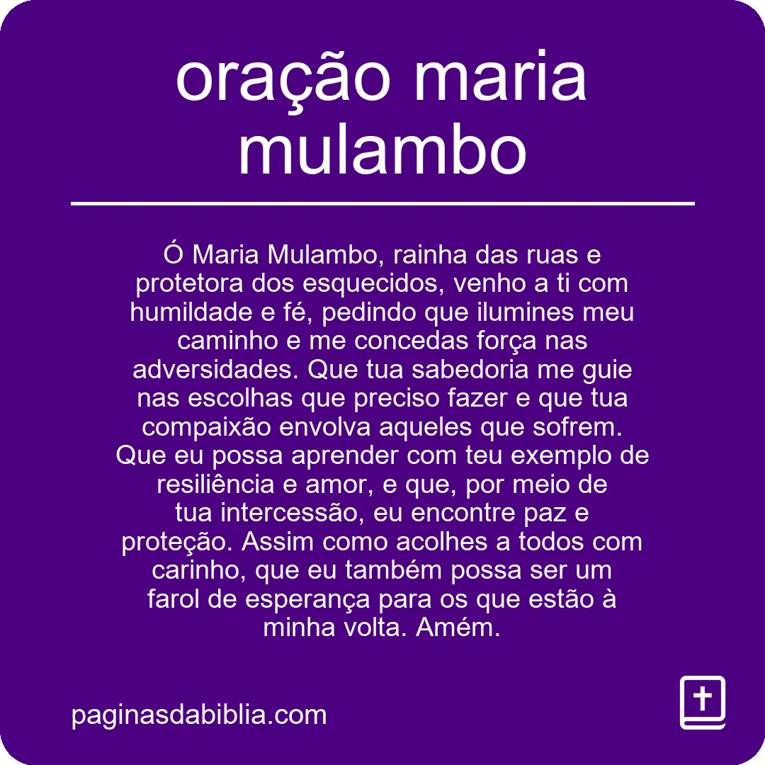 oração maria mulambo