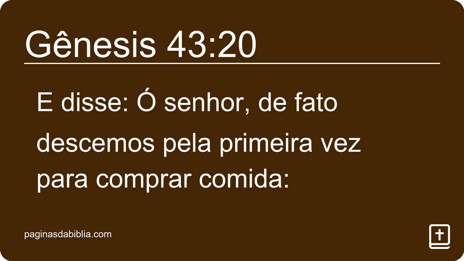 Gênesis 43:20