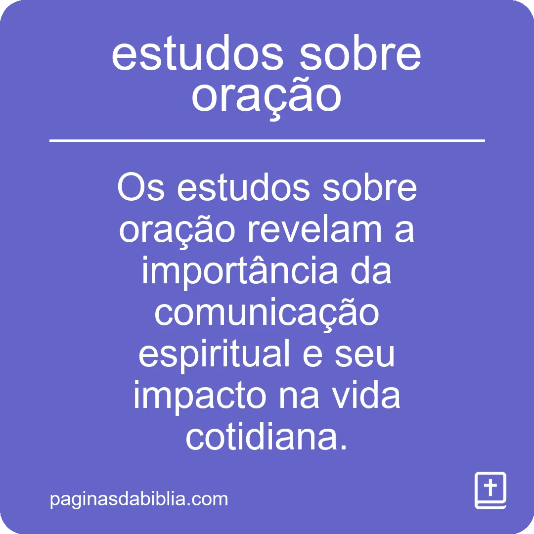 estudos sobre oração