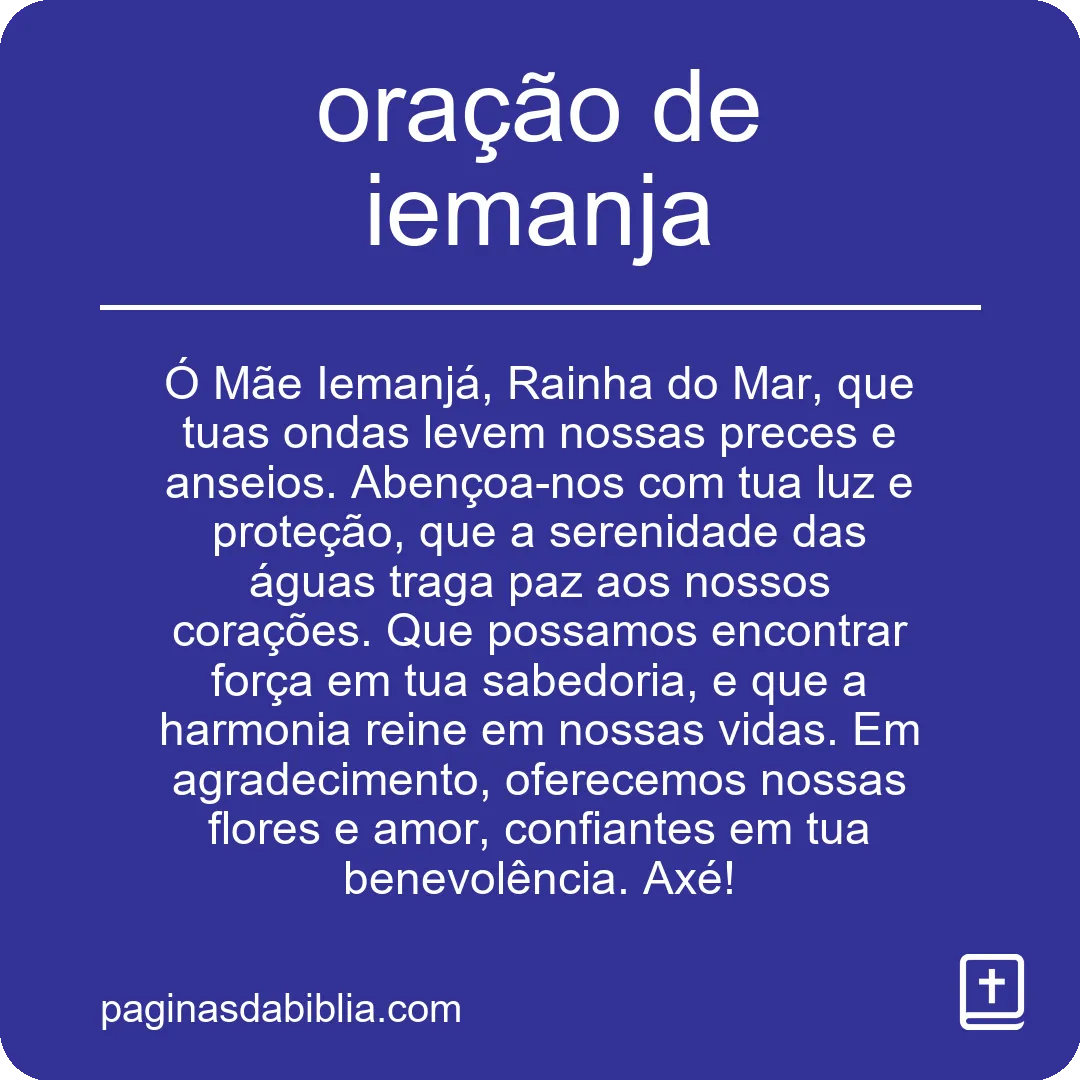 oração de iemanja