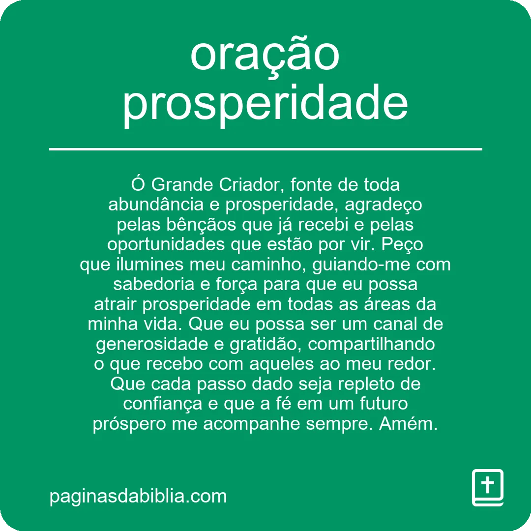 oração prosperidade