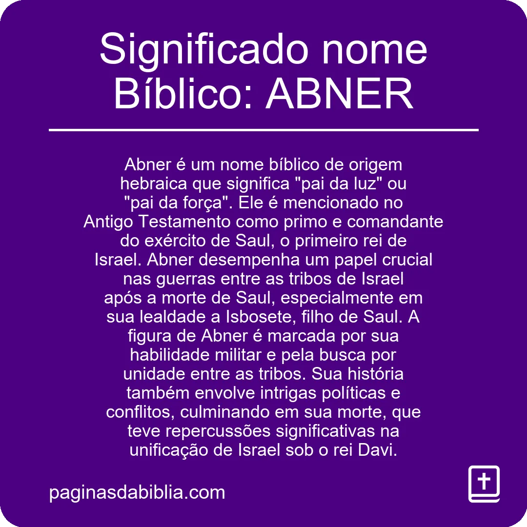 Significado nome Bíblico: ABNER